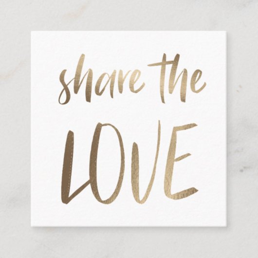 Minimalistisch delen van de liefde | Loyalty-Kaart Vierkante Visitekaartje (Voorkant)