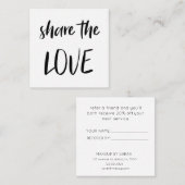 Minimalistisch delen van de liefde | Loyalty-Kaart Vierkante Visitekaartje (Voorkant / Achterkant)