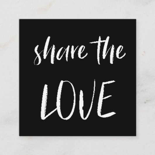 Minimalistisch delen van de liefde | Loyalty-Kaart Vierkante Visitekaartje (Voorkant)