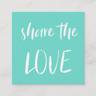Minimalistisch delen van de liefde   Loyalty-Kaart Vierkante Visitekaartje