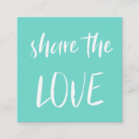 Minimalistisch delen van de liefde | Loyalty-Kaart Vierkante Visitekaartje (Voorkant)