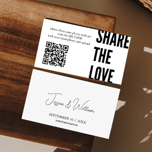 Minimalistisch delen van de Liefde Qr-code   Foto' Informatiekaartje