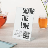 Minimalistisch delen van de Liefde Qr-code | Foto' Reclamebord Met Voetstuk (Insitu)