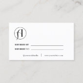 Minimalistisch delen van de referentiekaart voor l aanbevelingskaartje (Achterkant)