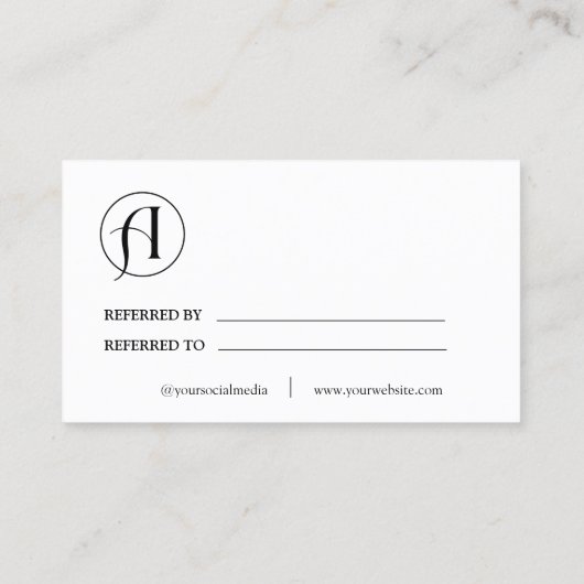 Minimalistisch delen van de referentiekaart voor l aanbevelingskaartje (Achterkant)