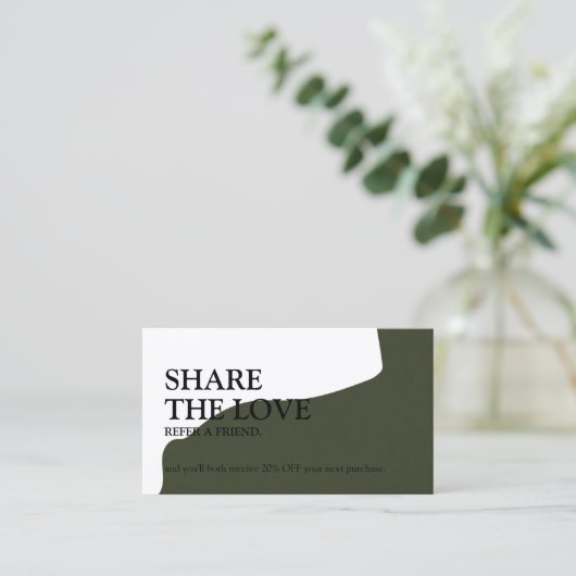 Minimalistisch delen van de referentiekaart voor l aanbevelingskaartje (Staand voorkant)