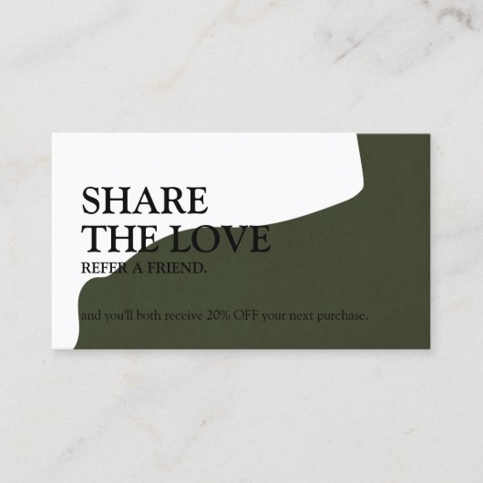 Minimalistisch delen van de referentiekaart voor l aanbevelingskaartje (Voorkant)