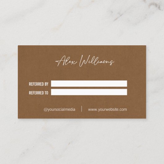 Minimalistisch delen van de referentiekaart voor l aanbevelingskaartje (Achterkant)