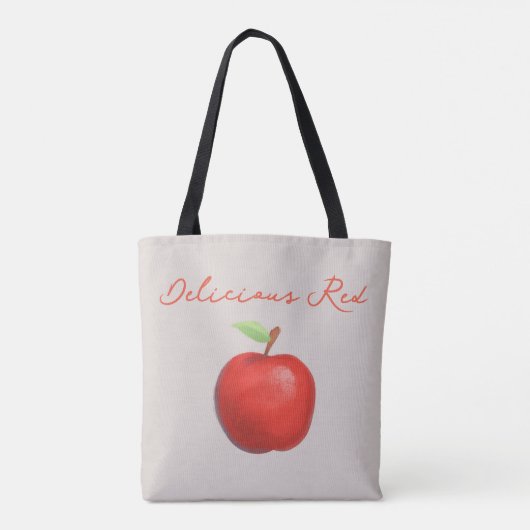 Minimalistisch Delicious Red Apple Tote Bag (Achterkant)