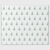 Minimalistisch dennenboompatroon Kerstmis Cadeaupapier (Vlak)