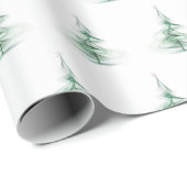 Minimalistisch dennenboompatroon Kerstmis Cadeaupapier (Rol Hoek)