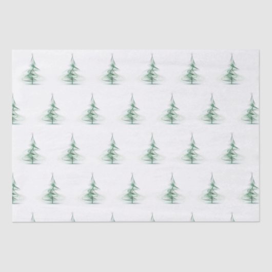 Minimalistisch dennenboompatroon Kerstmis Tissuepapier (Voorkant)