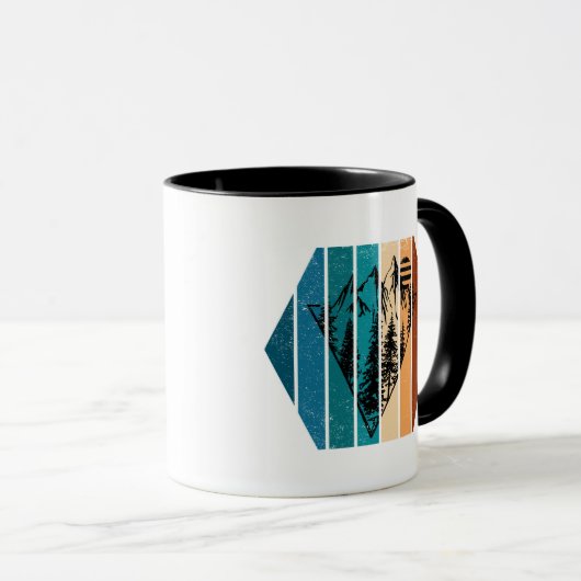 Minimalistisch dennenbos  mok (Voorkant rechts)