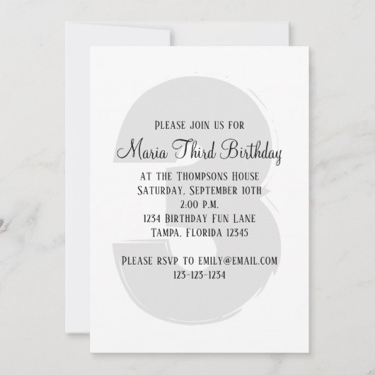 Minimalistisch derde geboorte Genderneutrale Kaart (Voorkant)