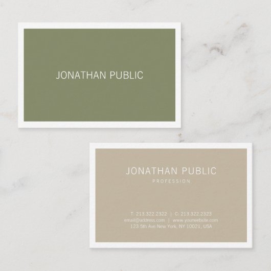 Minimalistisch design Eenvoudige stijlvolle trendy Visitekaartje (Voorkant / Achterkant)