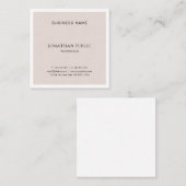 Minimalistisch design elegant Plain Luxury Vierkante Visitekaartje (Voorkant / Achterkant)