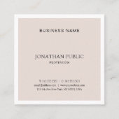 Minimalistisch design elegant Plain Luxury Vierkante Visitekaartje (Voorkant)