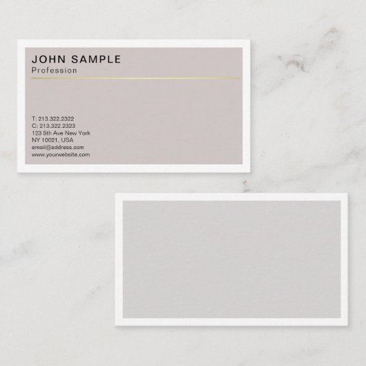 Minimalistisch design elegante harmonische kleuren visitekaartje (Voorkant / Achterkant)