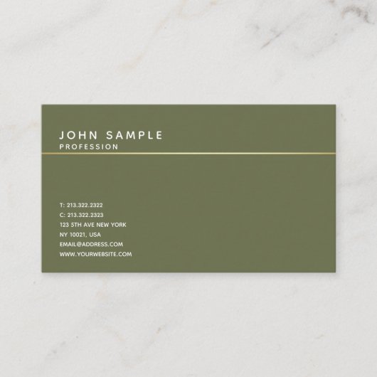 Minimalistisch design  elegante kleurenharmonie visitekaartje (Voorkant)