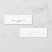 Minimalistisch design Gold Plain Luxury Profession Mini Visitekaartje (Voorkant / Achterkant)