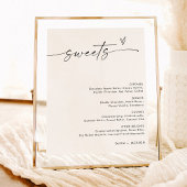 Minimalistisch dessert menu teken, snoep bruiloft poster