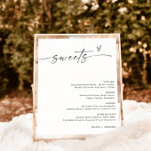 Minimalistisch dessert menu teken, snoep bruiloft poster