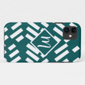 Minimalistisch diagonaal gestreept patroon, monogr Case-Mate iPhone case (Achterkant (horizontaal))