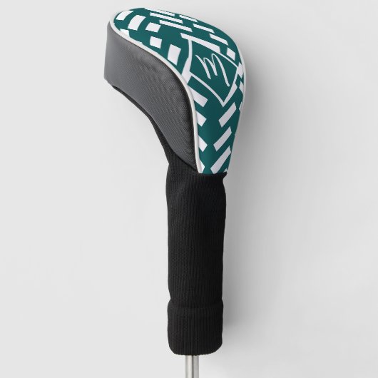 Minimalistisch diagonaal gestreept patroon, monogr golfheadcover (Schuin)