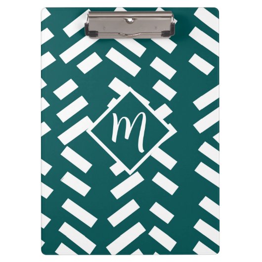 Minimalistisch diagonaal gestreept patroon, monogr klembord (Voorkant)