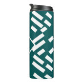 Minimalistisch diagonaal gestreept patroon, monogr thermosbeker (Geroteerd rechts)