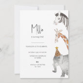 Minimalistisch Dier Thema Verjaardag Uitnodiging (Voorkant)
