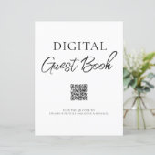 Minimalistisch Digitaal Gastenboek QR Code Sign (Staand voorkant)