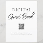 Minimalistisch Digitaal Gastenboek QR Code Sign (Voorkant)