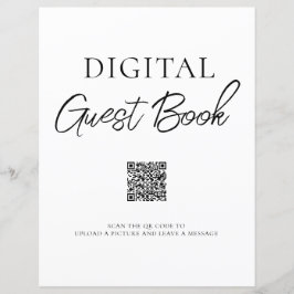 Minimalistisch Digitaal Gastenboek QR Code Sign