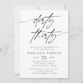 Minimalistisch Dirty 30ste verjaardagsfeest Kaart (Voorkant)