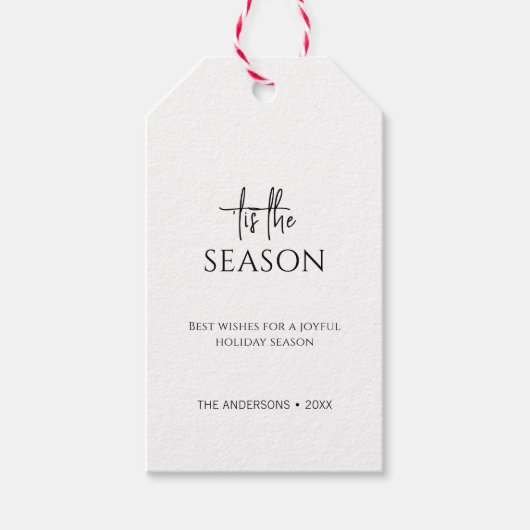Minimalistisch Dit Het Seizoen Kerstvakantie Cadeaulabel (Voorkant)