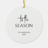 Minimalistisch Dit Het Seizoen Kerstvakantie Keramisch Ornament (Voorkant)