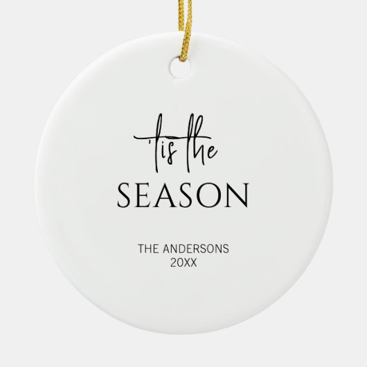 Minimalistisch Dit Het Seizoen Kerstvakantie Keramisch Ornament (Voorkant)