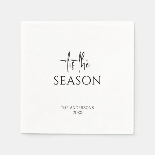 Minimalistisch Dit Het Seizoen Kerstvakantie Servet (Voorkant)