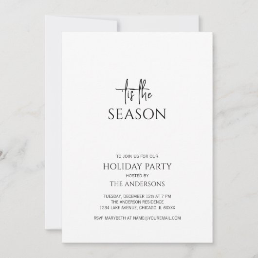 Minimalistisch Dit Het Seizoen Vakantie Feest Kers Kaart (Voorkant)