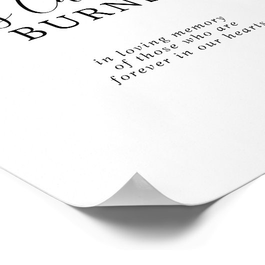 Minimalistisch dit kaarsgebaar brandt bruiloft poster (Hoek)