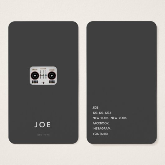 Minimalistisch DJ Logo Visitekaartje (Voorkant /achterkant)