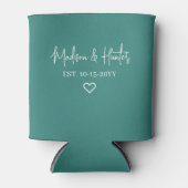 Minimalistisch donker Blauwgroen script monogram b Blikjeskoeler