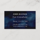 Minimalistisch donker marineblauw eenvoudig profes visitekaartje (Achterkant)