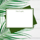 Minimalistisch donker olijfgroen, 2 Borders, handt Notitiekaartje