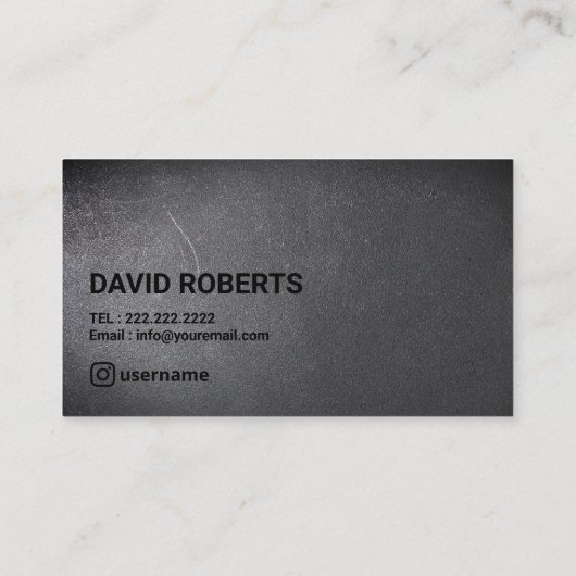 Minimalistisch donker tekststructuurdiagram visitekaartje (Achterkant)