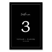 minimalistisch | Donker Zwart Trouwtafel nummer Kaart (Achterkant)