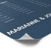 Minimalistisch donkerblauw 2-tone bruiloft poster (Hoek)