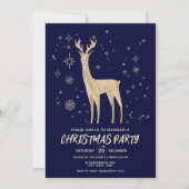 Minimalistisch donkerblauw en goud Elegant Herten  Kaart (Voorkant)