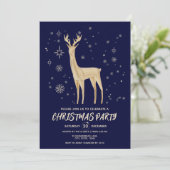 Minimalistisch donkerblauw en goud Elegant Herten  Kaart (Staand voorkant)